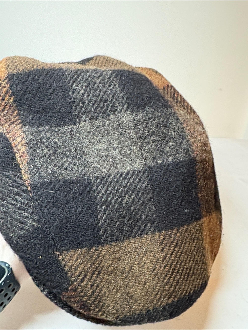 Stetson Vintage Brown and Black Plaid Wool Flat Cap 7 1/4-7 3/8